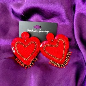 Beaded Heart earrings